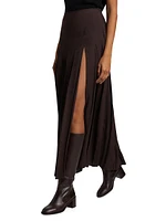 Nancy Pleated Midi-Skirt