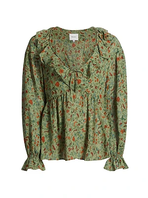 Wyn Floral Ruffled Top