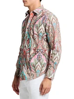 Paisley Stretch-Cotton Button-Front Shirt