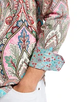 Paisley Stretch-Cotton Button-Front Shirt