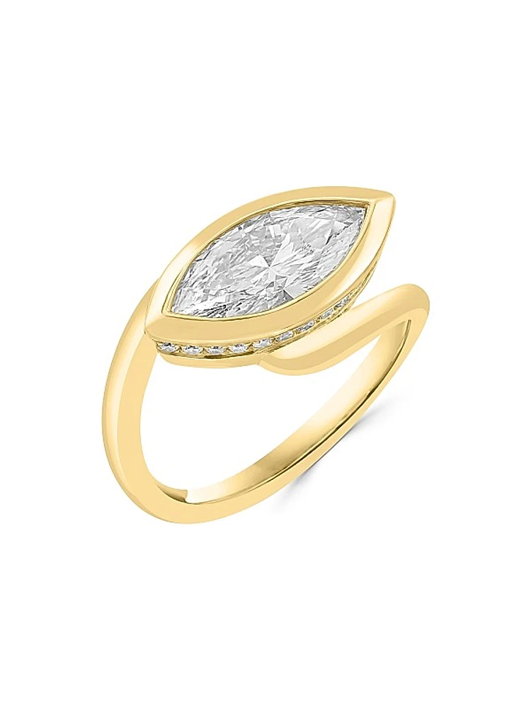14K Yellow Gold & 2.19 TCW Lab-Grown Diamond Wraparound Ring