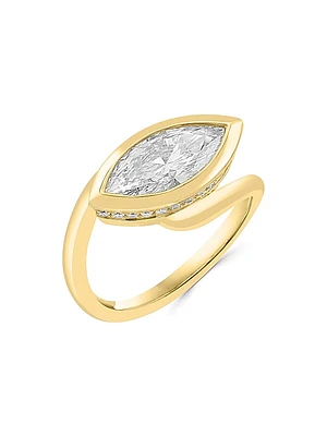 14K Yellow Gold & 2.19 TCW Lab-Grown Diamond Wraparound Ring
