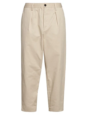 Cotton Gabardine Crop Trousers