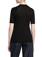 Merino Wool Rib-Knit Top
