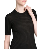 Merino Wool Rib-Knit Top