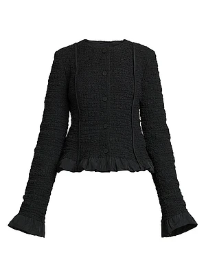Smocked Fitted Frill Jacket