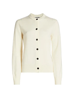 Crewneck Wool Cardigan