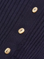 Superfine Seamless Silk Rib-Knit Cardigan