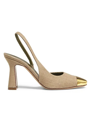 Eleonora 90MM Metal-Cap Slingback Pumps
