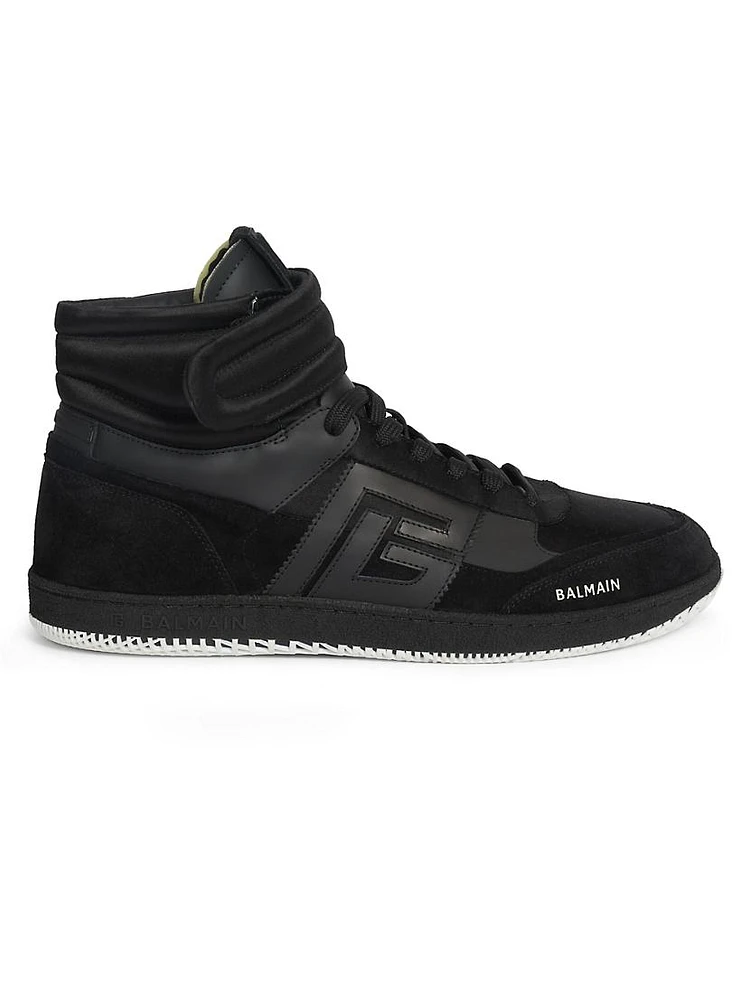 Swan Mid-Top Leather Sneakers