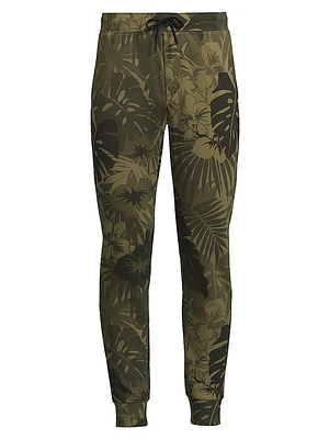 Palm-Camo Double-Knit Jogger Pants