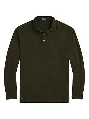 Classic-Fit Sueded Jersey Polo Shirt