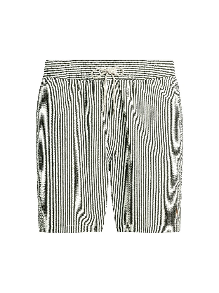 Traveler Seersucker Swim Trunks