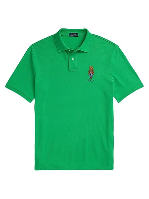 Classic-Fit Polo Bear Mesh Shirt