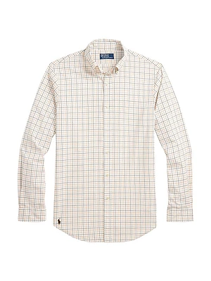 Windowpane Checked Poplin Classic-Fit Shirt