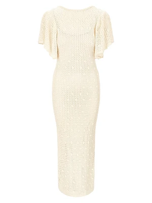 Isla Pointelle-Knit Cotton Maxi Dress