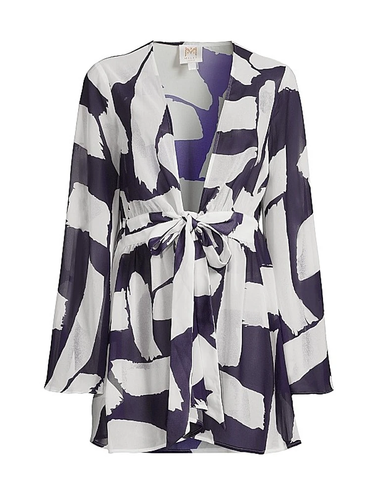 Jessie Brushstroke Chiffon Minidress