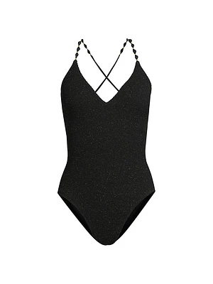 Cannes Beaded Strap One-Piece Swimsuit