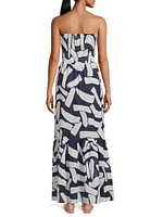 Olen Graphic Brushstroke Cotton Voile Dress