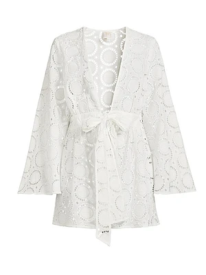 Jessie Eyelet Cotton Cover-Up Minidress