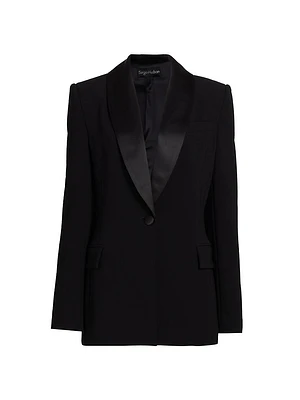 Satin Shawl Lapel Blazer