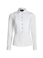 Pleated Tuxedo Cotton Shirt