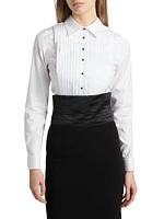 Pleated Tuxedo Cotton Shirt