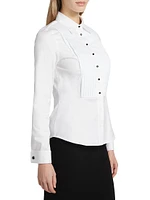 Pleated Tuxedo Cotton Shirt