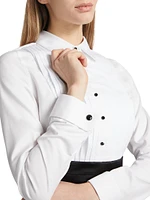 Pleated Tuxedo Cotton Shirt