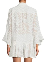 Vierra Zebra Burnout Cover-Up Minidress