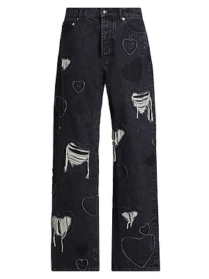 Heart Patchwork Jeans