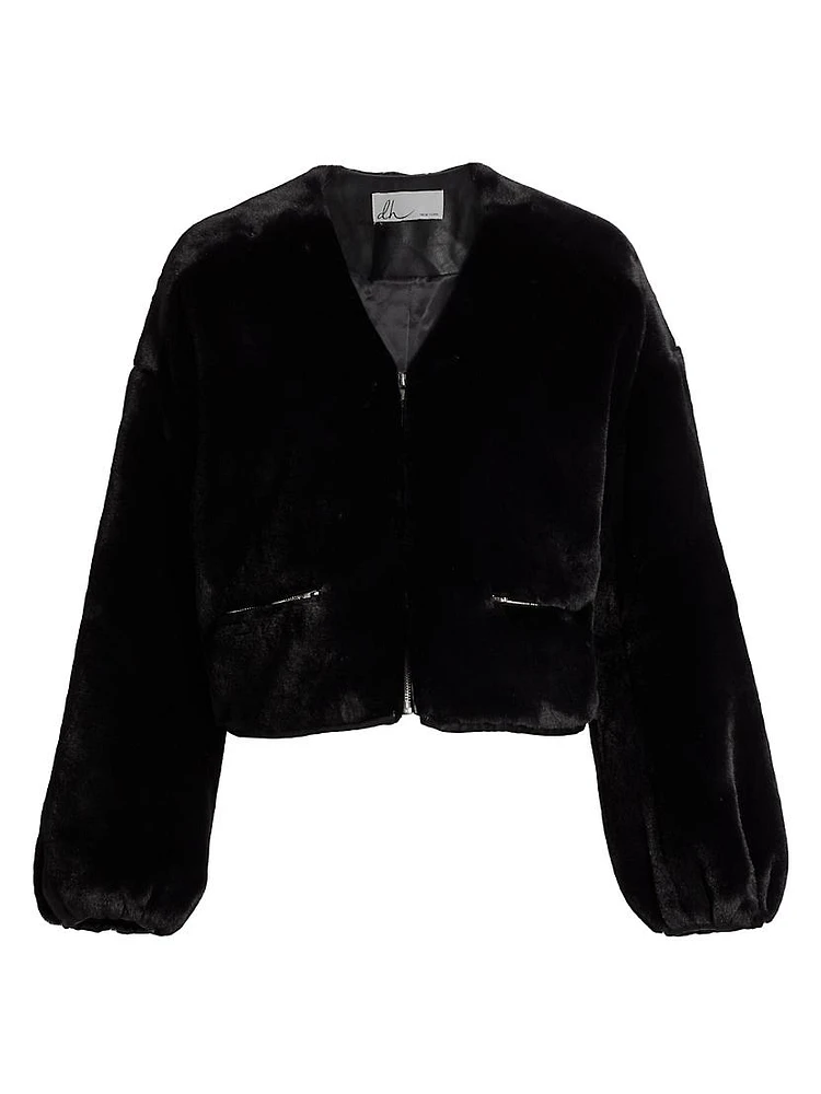Neptune Faux Fur Zip-Front Jacket