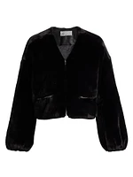 Neptune Faux Fur Zip-Front Jacket