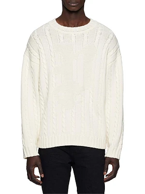 Cable-Knit Wool Sweater