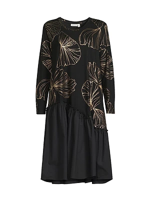 Nellina Floral Jersey Knee-Length Dress