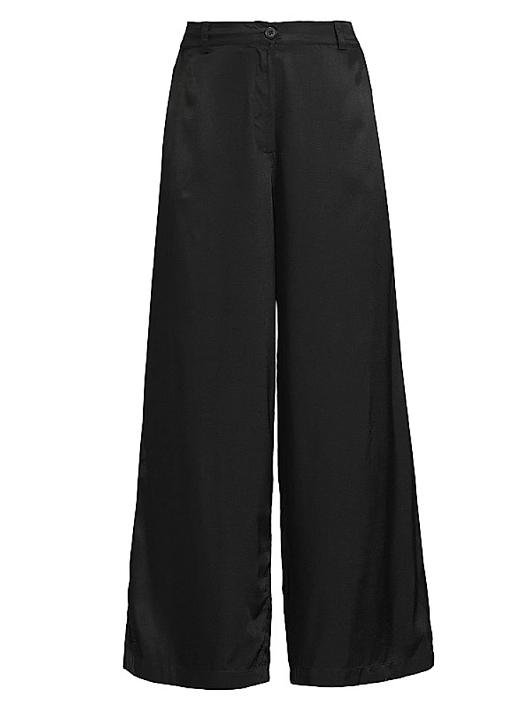 Perinus Twill Wide-Leg Trousers