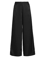 Perinus Twill Wide-Leg Trousers