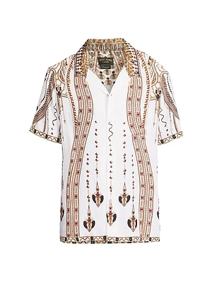 Printed Short-Sleeve Camp Shirt