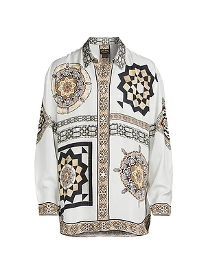 Medallion Oversized Silk Shirt