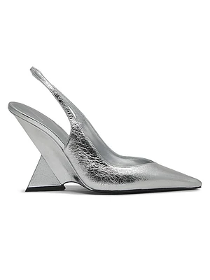 Cheope 100MM Leather Slingback Wedges