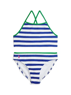 Little Girl's Striped Two-Piece Swimsuit