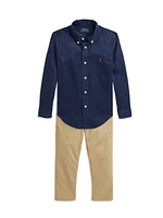 Little Boy's & Linen Button-Up Shirt