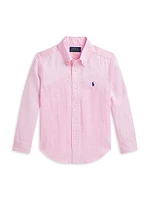 Little Boy's & Linen Button-Up Shirt