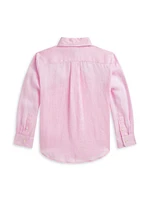 Little Boy's & Linen Button-Up Shirt