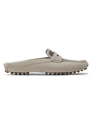 Suede Monili Driving Mules
