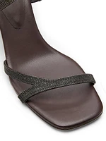 80MM Monili Leather Wedge Sandals