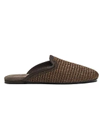 Woven Monili-Trim Slippers