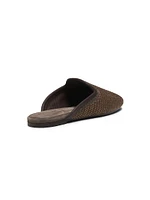 Woven Monili-Trim Slippers