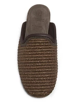 Woven Monili-Trim Slippers