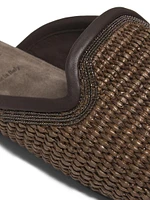 Woven Monili-Trim Slippers